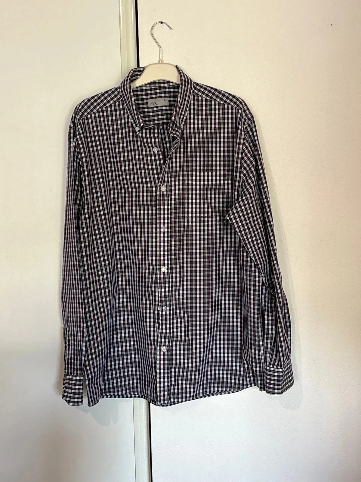 Chemise à carreaux gris et rouge Tex taille XL